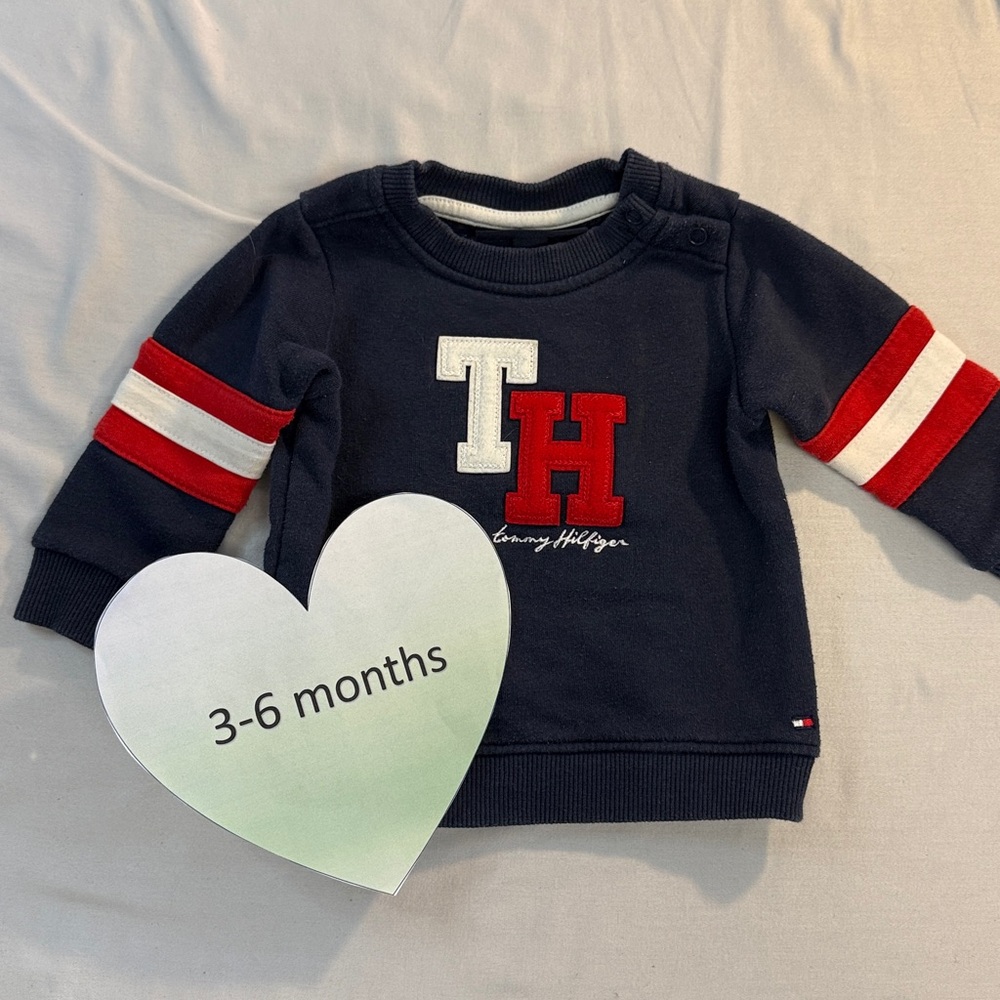 Tommy Hilfiger - Knit Sweatshirt with Red and White Accents